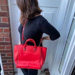 Rebecca Minkoff Red Mini Perry Tote Purse Satchel Bag Leather